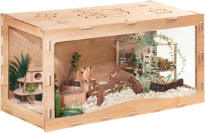 Front-Enclosed Large Wooden Hamster Cage